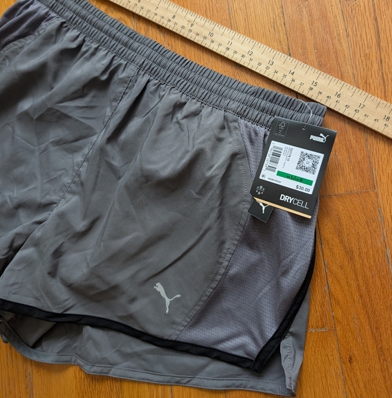 163/164.Nwt Puma Charcoal Gray Running Shorts - Picture 5 of 6
